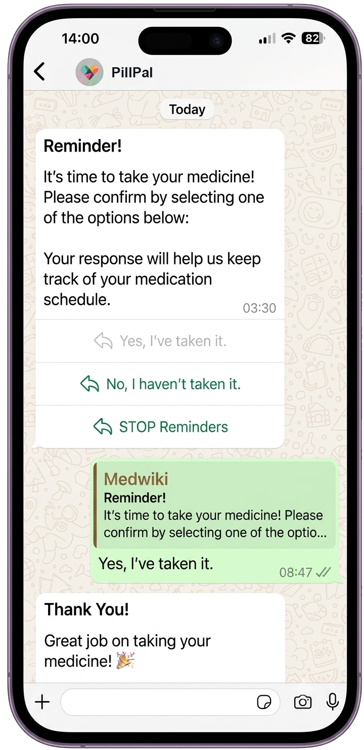 PillPal medication reminder app on a mobile phone